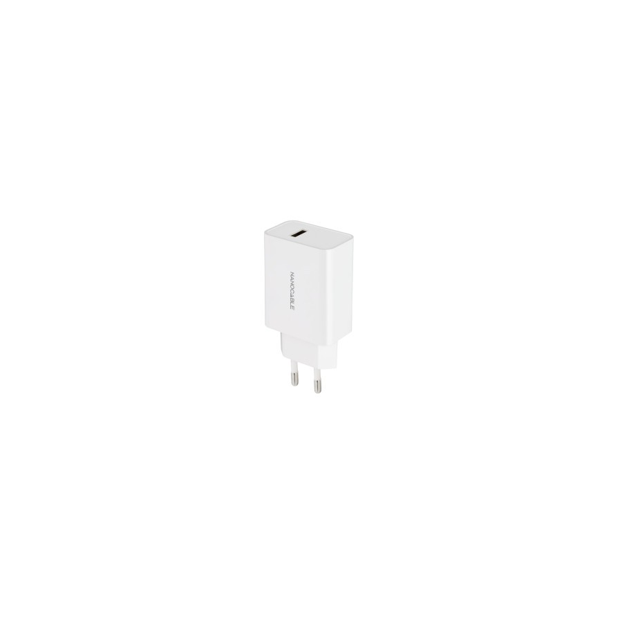 39537-Nanocable Cargador USB, 5V/2.1A, Blanco