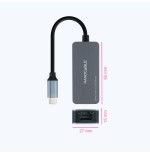 39542-Nanocable Conversor USB-C 3.2 GEN1 a Ethernet 2.5G, Aluminio, Gris, 15 cm
