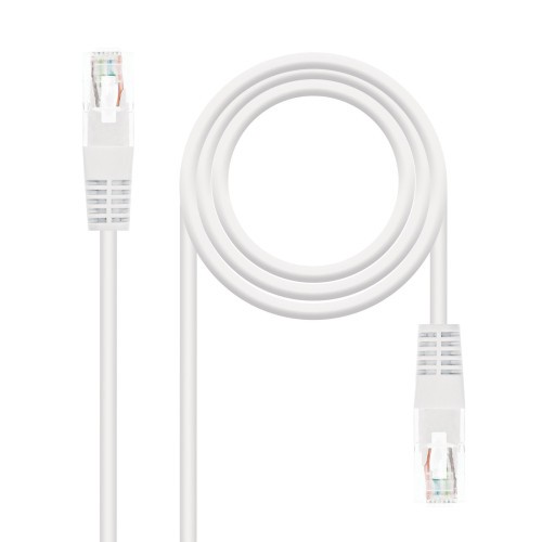 39553-Nanocable Cable Red Latiguillo RJ45 CAT.6 UTP AWG24, Blanco, 30 cm