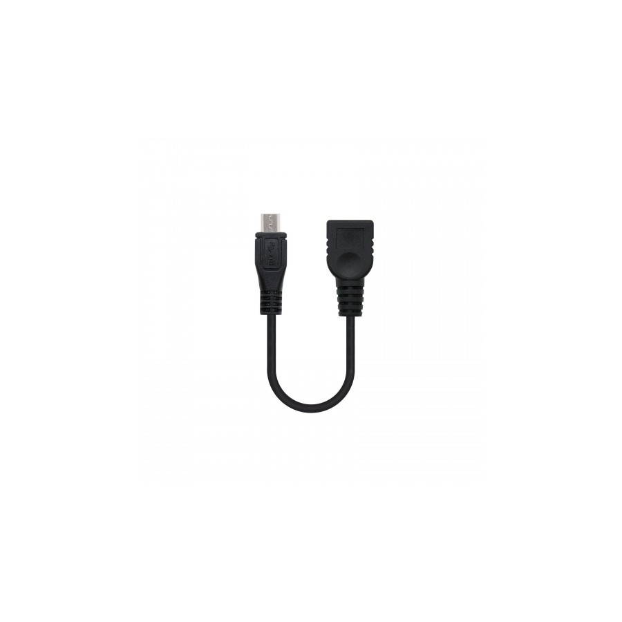 39695-Nanocable CABLE USB 2.0 OTG, TIPO MICRO B/M-A/H, NEGRO, 15 CM
