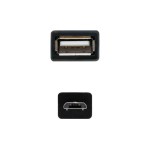 39696-Nanocable CABLE USB 2.0 OTG, TIPO MICRO B/M-A/H, NEGRO, 15 CM