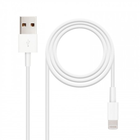 39705-Nanocable CABLE LIGHTNING IPHONE A USB 2.0, IPHONE LIGHTNING-USB A/M, 1.0 M