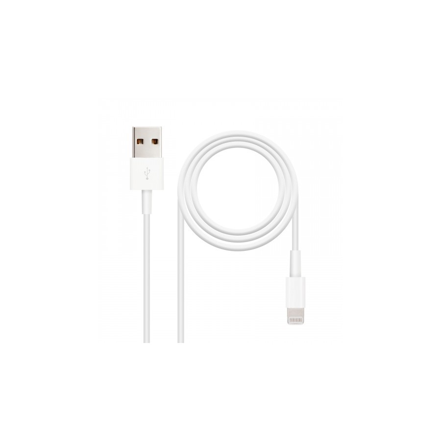 39711-Nanocable CABLE LIGHTNING IPHONE A USB 2.0, IPHONE LIGHTNING-USB A/M, 2.0 M