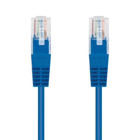 39859-Nanocable CABLE RED LATIGUILLO RJ45 CAT.5E UTP AWG24, AZUL, 0.5 M