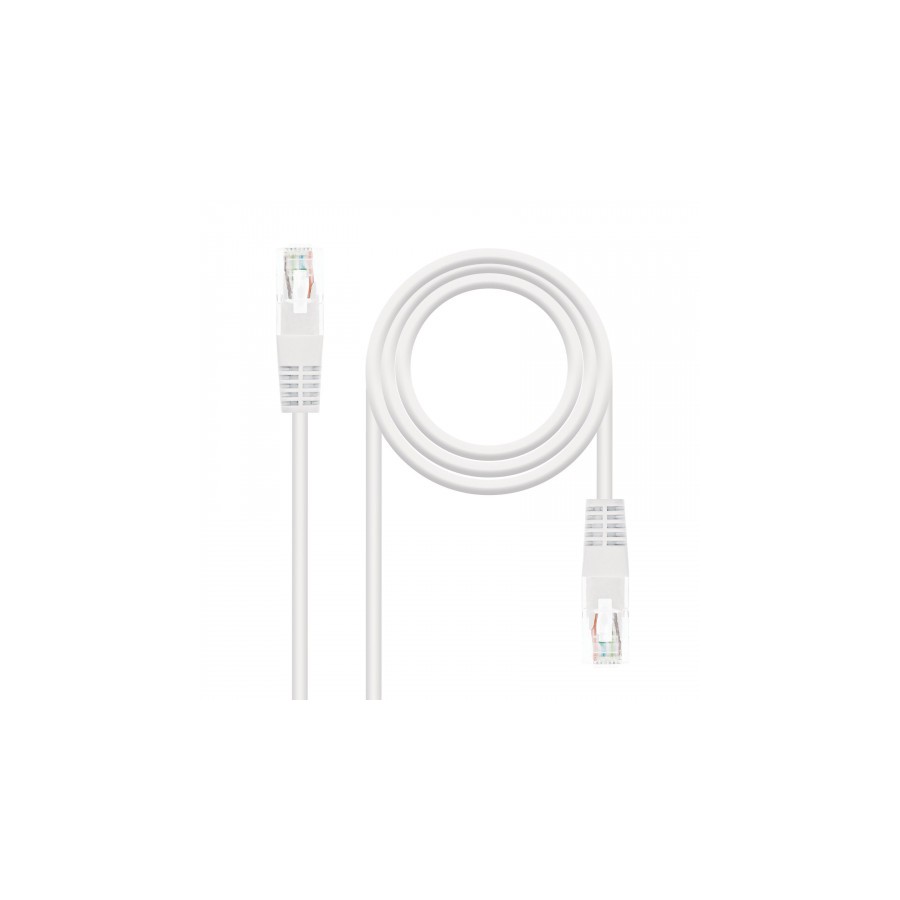 39917-Nanocable CABLE RED LATIGUILLO RJ45 CAT.6 UTP AWG24, BLANCO, 0.5 M