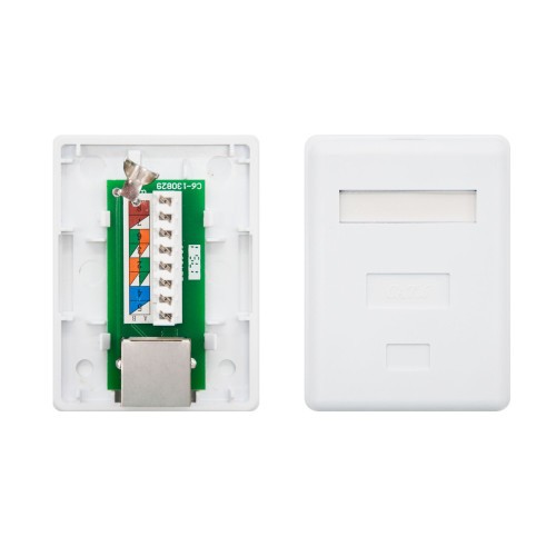 39966-Nanocable ROSETA DE SUPERFICIE PARA RJ45 CAT.6 FTP 1 TOMA, BLANCO