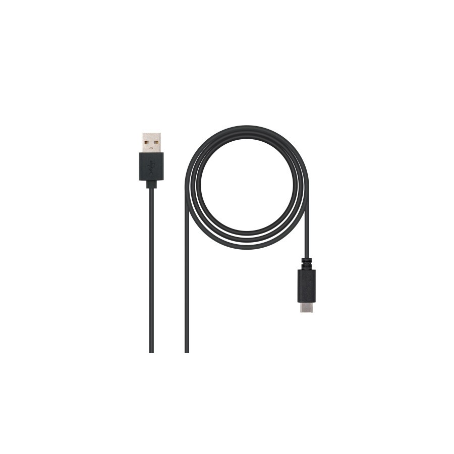 40029-Nanocable USB 2.0, 0.5m cable USB 0,5 m USB C USB A Negro