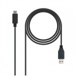 40033-NANOCABLE CABLE USB 3.0. TIPO USB-C/M - A/M. NEGRO 1M