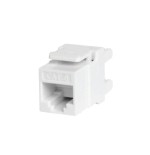 40283-WP UTP CAT. 6 KEYSTONE JACK, DUAL IDC TYPE, 180 DEGREE, WHITE COLOR WITH DUST COVER