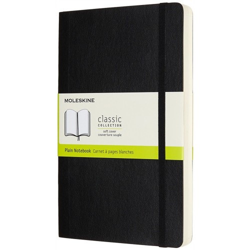 4031-LIBRETA CLASICA MAYOR GROSOR NEGRA L (13X21CM) LISA TAPA BLANDA MOLESKINE QP618EXP