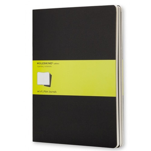 4033-SET DE 3 LIBRETAS CAHIER NEGRAS XL (19X25CM) LISAS MOLESKINE QP323
