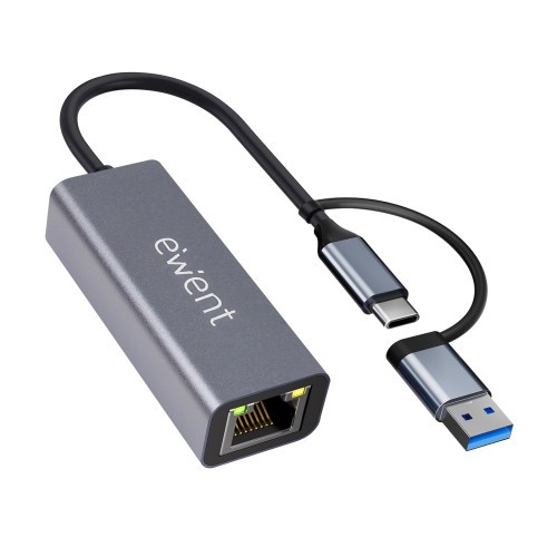 40574-Ewent EW9819 hub de interfaz USB 3.2 Gen 1 (3.1 Gen 1) Type-A + Type-C 1000 Mbit/s Gris