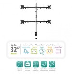 4069-Ewent EW1514 soporte de mesa para pantalla plana 81,3 cm (32") Abrazadera/Atornillado Negro