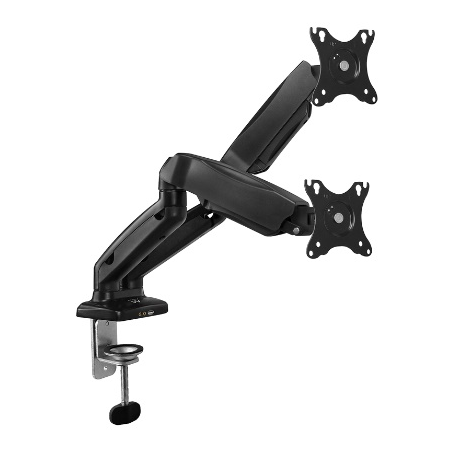 4070-EWENT SOPORTE DE ESCRITORIO CON RESORTE DE GAS PARA 2 MONITORES  HASTA 34" CARGA MAXIMA 9KG. VESA