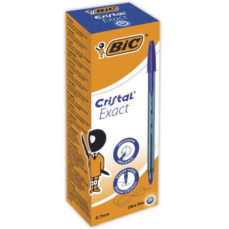 4082-BIC Cristal Exact Azul Boligrafo Ultrafino 20 pieza(s)