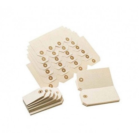 4168-CAJA 1000 ETIQUETAS SUELTAS CON ARANDELA 70X120 MM. SIN CUERDA PARDO 132122