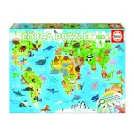 4190-PUZZLE 150 MAPAMUNDI ANIMALES DE 6-8 ANOS EDUCA BORRAS 18115