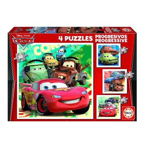 4192-PUZZLE PROGRESIVOS CARS 2 12-16-20-25 DE 3-5 ANOS EDUCA BORRAS 14942