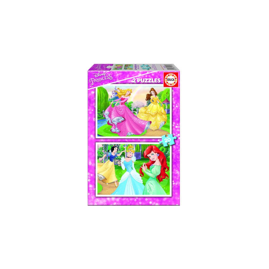 4196-PUZZLE INFANTIL 2x20 PRINCESAS DISNEY DE 3-5 ANOS EDUCA BORRAS 16846