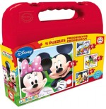4197-MALETA PUZZLES PROGRESIVOS MICKEY MOUSE 12-16-20-25 DE 3-6 ANOS EDUCA BORRAS 16505