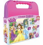4198-MALETA PUZZLES PROGRESIVOS PRINCESAS DISNEY 12-16-20-25 DE 3-6 ANOS EDUCA BORRAS 16508