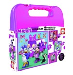 4199-MALETA PUZZLES PROGRESIVOS MINNIE HAPPY HELPERS 12-16-20-25 DE 3-5 ANOS EDUCA BORRAS 17638