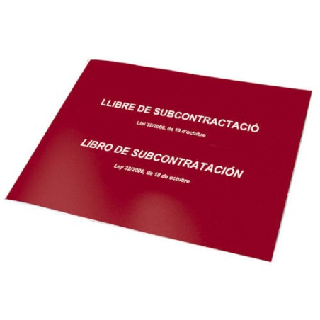 4225-LIBRO DE SUBCONTRATACION CATALAN/CASTELLANO A4 APAISADO 10 HOJAS NUMERADAS DOHE 09990