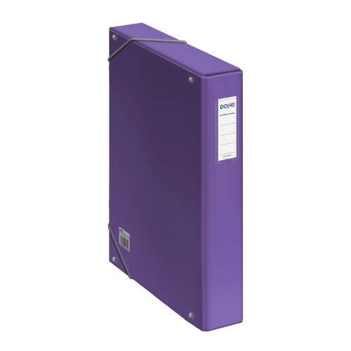4241-CAJAS DE PROYECTOS CARTON FORRADO LOMO DE 5 CM MORADO CON ETIQUETA 245X350X50 DOHE 10363