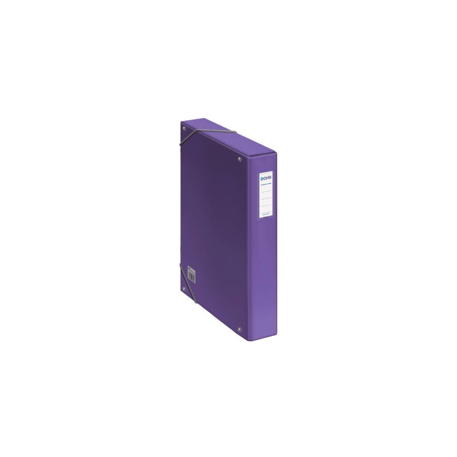 4241-CAJAS DE PROYECTOS CARTON FORRADO LOMO DE 5 CM MORADO CON ETIQUETA 245X350X50 DOHE 10363