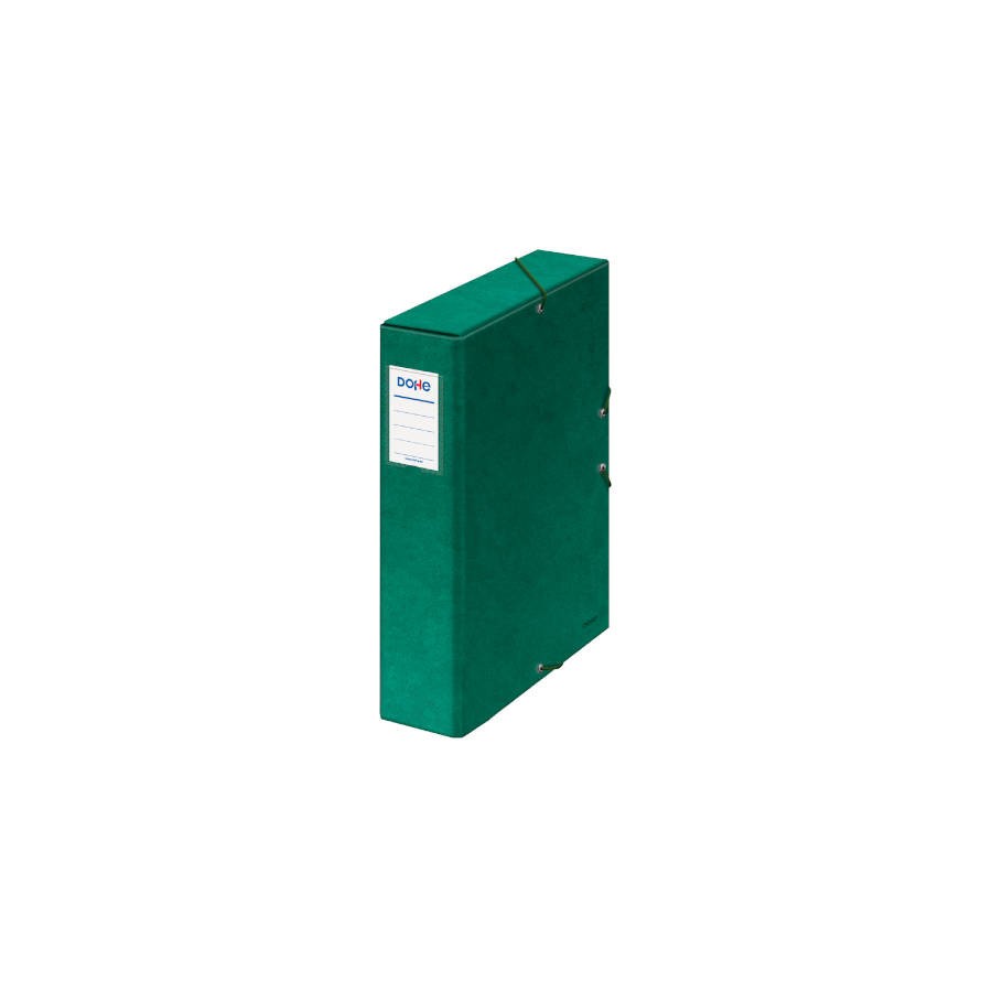 4244-CAJAS DE PROYECTOS CARTON FORRADO LOMO DE 7 CM VERDE CON ETIQUETA 245X350X70 DOHE 09738