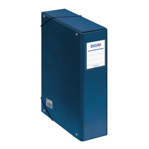 4247-CAJAS DE PROYECTOS CARTON FORRADO LOMO DE 9 CM AZUL CON ETIQUETA 245X350X90 DOHE 09744