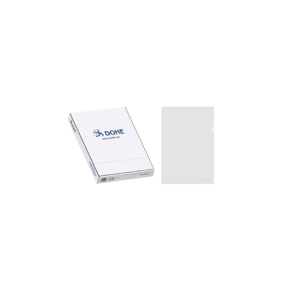 4261-CAJA 100 DOSSIERES UNERO BASIC CRISTAL FOLIO 225X330 100 U DOHE 90590