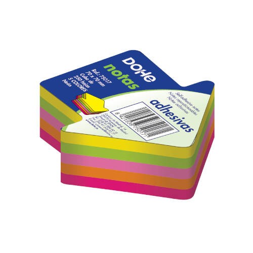 4283-CUBO FLECHA 250 NOTAS 5 COLORES SURTIDOS NEON 70X70 DOHE 75017