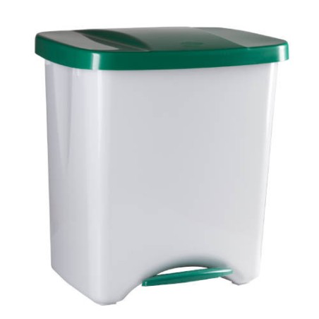 4305-PAPELERA PEDALBIN ECOLOGIC 40L TAPA VERDE DENOX DP357