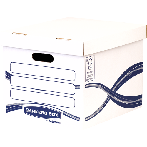 441-Fellowes 4460801 caja de almacenaje Rectangular Papel Azul, Blanco