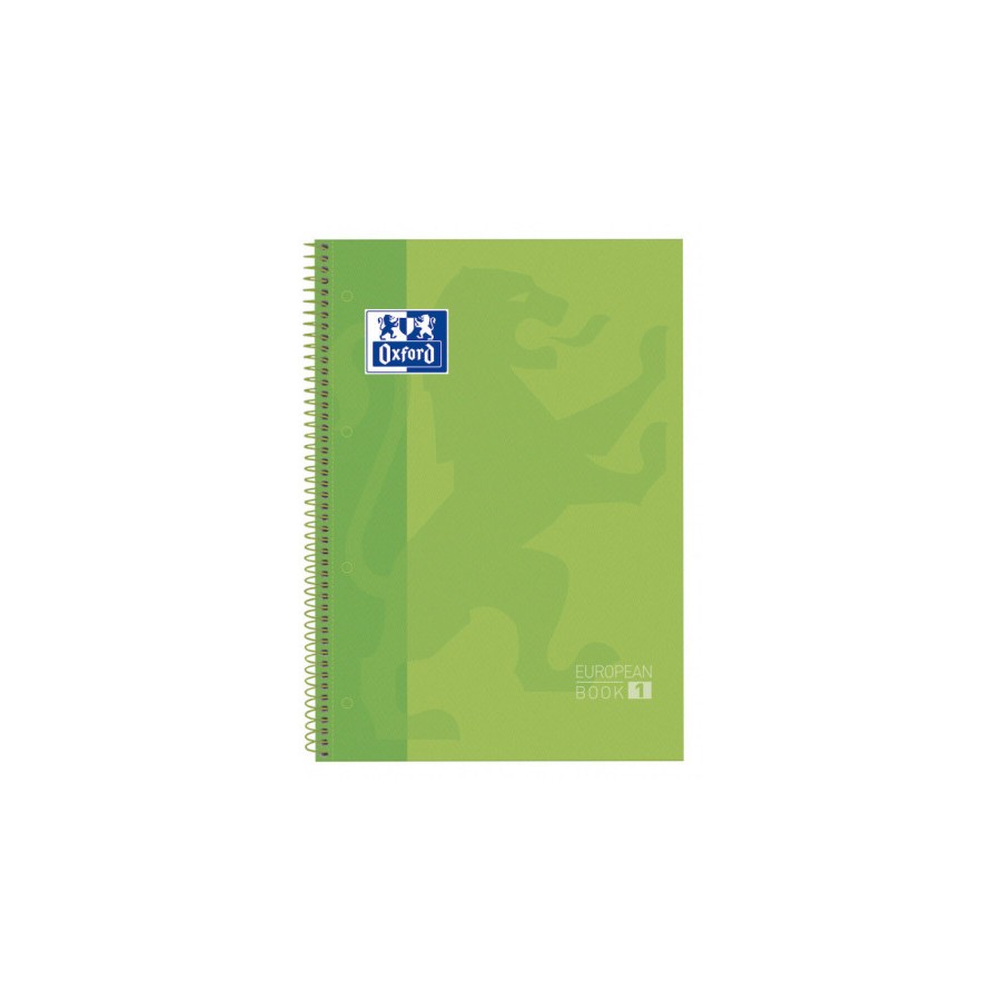 4438-CUADERNO EUROPEANBOOK 1 TAPA EXTRADURA A4+ 80 HOJAS 5X5 COLOR VERDE MANZANA OXFORD 100430199