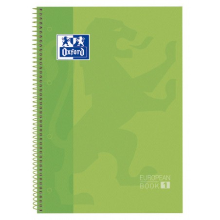 4438-CUADERNO EUROPEANBOOK 1 TAPA EXTRADURA A4+ 80 HOJAS 5X5 COLOR VERDE MANZANA OXFORD 100430199