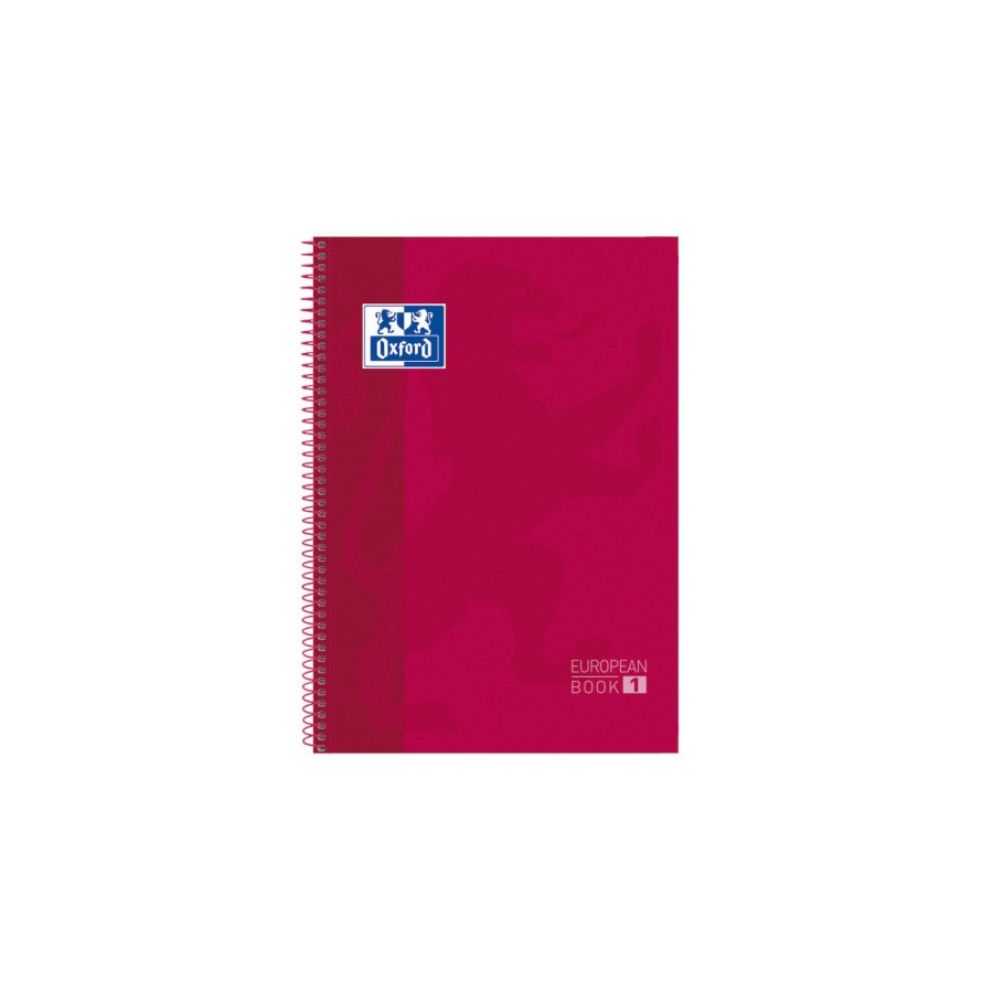 4446-CUADERNO EUROPEANBOOK 1 TAPA EXTRADURA A4+ 80 HOJAS 5X5 COLOR ROJO OXFORD 100430198