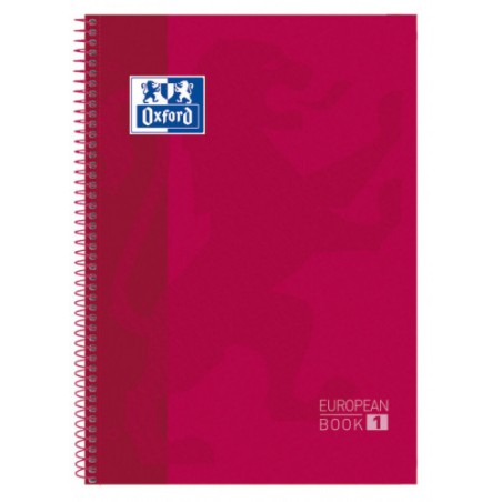 4446-CUADERNO EUROPEANBOOK 1 TAPA EXTRADURA A4+ 80 HOJAS 5X5 COLOR ROJO OXFORD 100430198