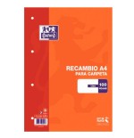 4469-RECAMBIO TAPA BLANDA A4 100 HOJAS LISO COLOR NARANJA OXFORD 100430209