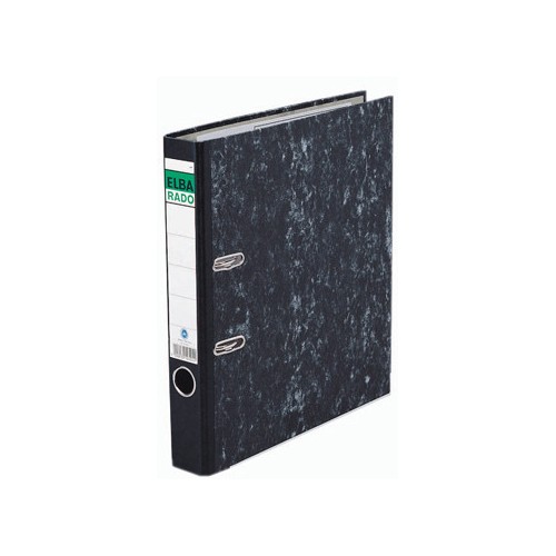 4485-ARCHIVADOR PALANCA RADO CLASICO JASPEADO A4 ANCHO COLOR NEGRO ELBA 100081018