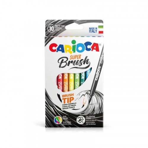 4824-CAJA 10 ROTULADORES SUPER BRUSH CARIOCA 42937