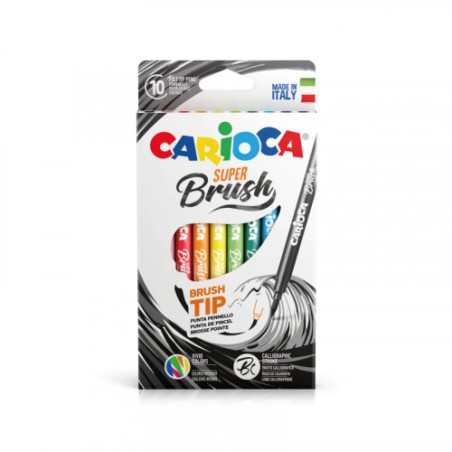 4824-CAJA 10 ROTULADORES SUPER BRUSH CARIOCA 42937