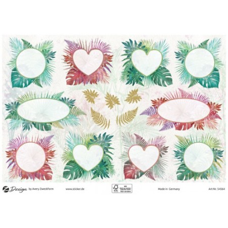 4842-SOBRE CON 2 HOJAS 76X120MM Y 30 PEGATINAS FONDO JARDIN AVERY 54564