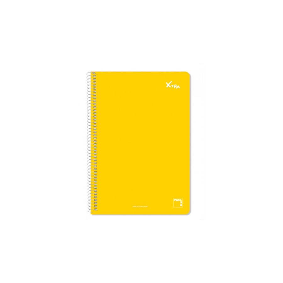 4846-CUADERNO SERIE XTRA 60GR.TAPA CONTRACOLADA FOLIO (215X310MM.) 80 HOJAS CUADRICULA 4X4 COLOR AMARILLO PACSA 16050