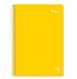 4846-CUADERNO SERIE XTRA 60GR.TAPA CONTRACOLADA FOLIO (215X310MM.) 80 HOJAS CUADRICULA 4X4 COLOR AMARILLO PACSA 16050