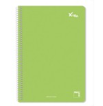 4847-CUADERNO SERIE XTRA 60GR.TAPA CONTRACOLADA FOLIO (215X310MM.) 80 HOJAS CUADRICULA 4X4 COLOR VERDE OSCURO PACSA 1607