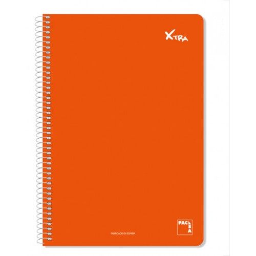 4848-CUADERNO SERIE XTRA 60GR.TAPA CONTRACOLADA FOLIO (215X310MM.) 80 HOJAS CUADRICULA 4X4 COLOR ROJO PACSA 16729