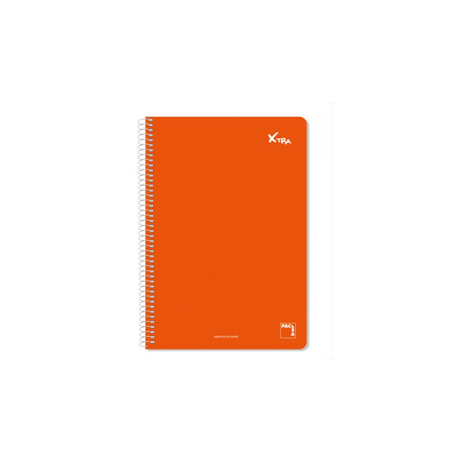4848-CUADERNO SERIE XTRA 60GR.TAPA CONTRACOLADA FOLIO (215X310MM.) 80 HOJAS CUADRICULA 4X4 COLOR ROJO PACSA 16729
