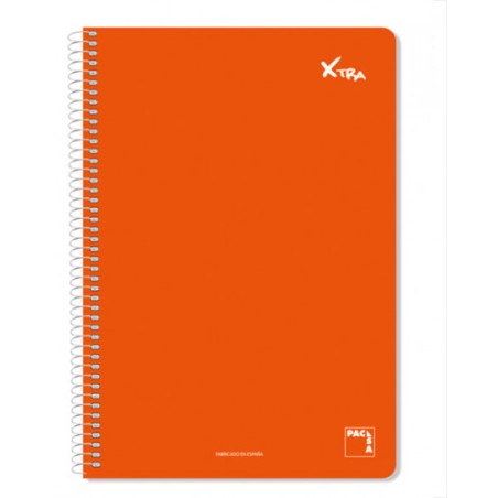 4848-CUADERNO SERIE XTRA 60GR.TAPA CONTRACOLADA FOLIO (215X310MM.) 80 HOJAS CUADRICULA 4X4 COLOR ROJO PACSA 16729